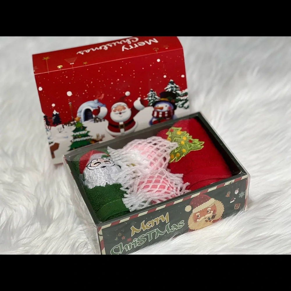 (2 pack) Christmas Hand Towels 12 x 18 inch & Bath Bombs Gift Set -100% Cotton - Picture 11 of 11